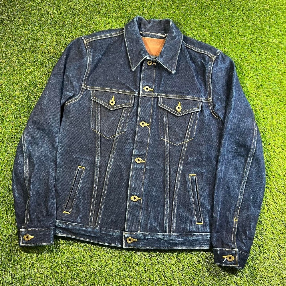 Vintage Brave Star Selvage Denim Jacket M USA Selvedge Indigo Ironside Workwear